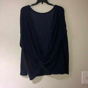 Wrap Up Blue Navy Sweater NWOT